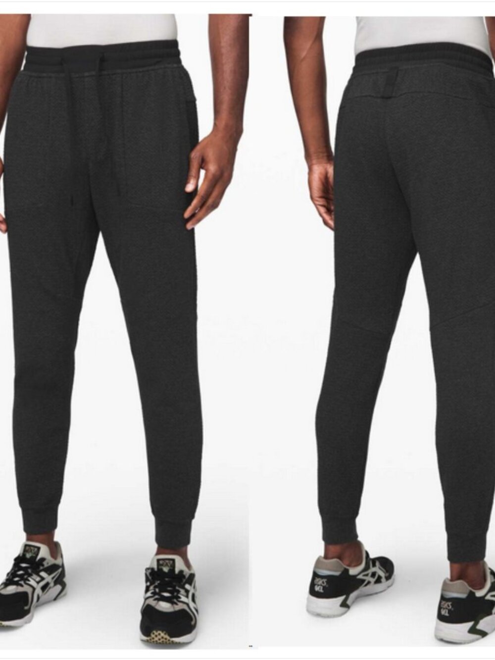 Men's Lululemon At Ease Joggers-Textured -Size M (LM5642S) Heathered Black